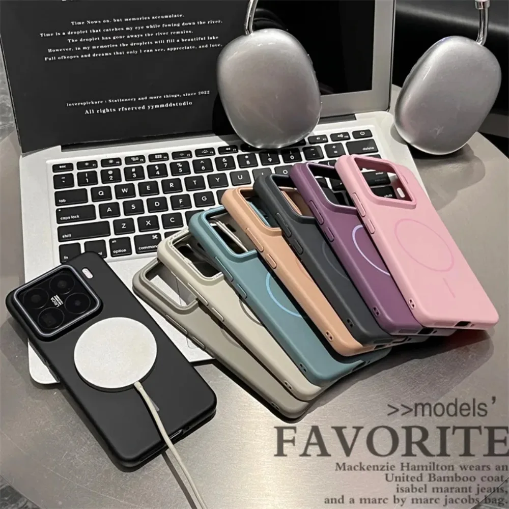 Luxury Matte Wireless Charging Phone Case with MagSafe Compatibility