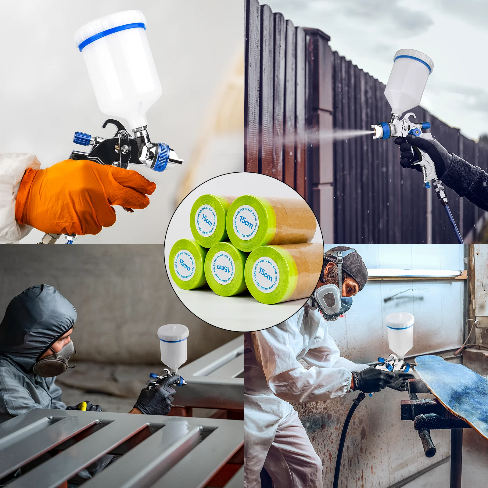 Rivestimento Parete Adesivo Rotolo Carta Da Copertura 30 Cm X 260 M - Per Verniciatura Auto, Protezione Superfici, 45 G/m² Carta Verniciatore Auto 45g - Foto 12