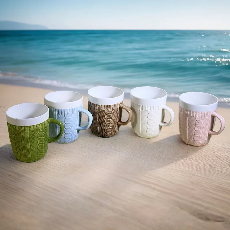 knitted ceramic woolen yarn mug cozy sweater mug cup AliExpress