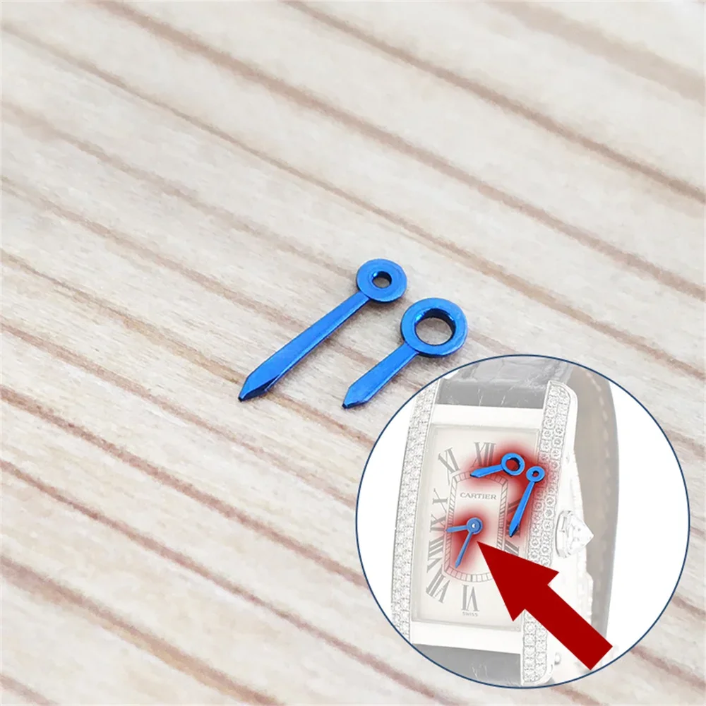 Set Di Lancette Dell'Orologio Blu Arrosto Per Orologio Cartier Tank Americaine 19X35Mm Cal.157 Moevment