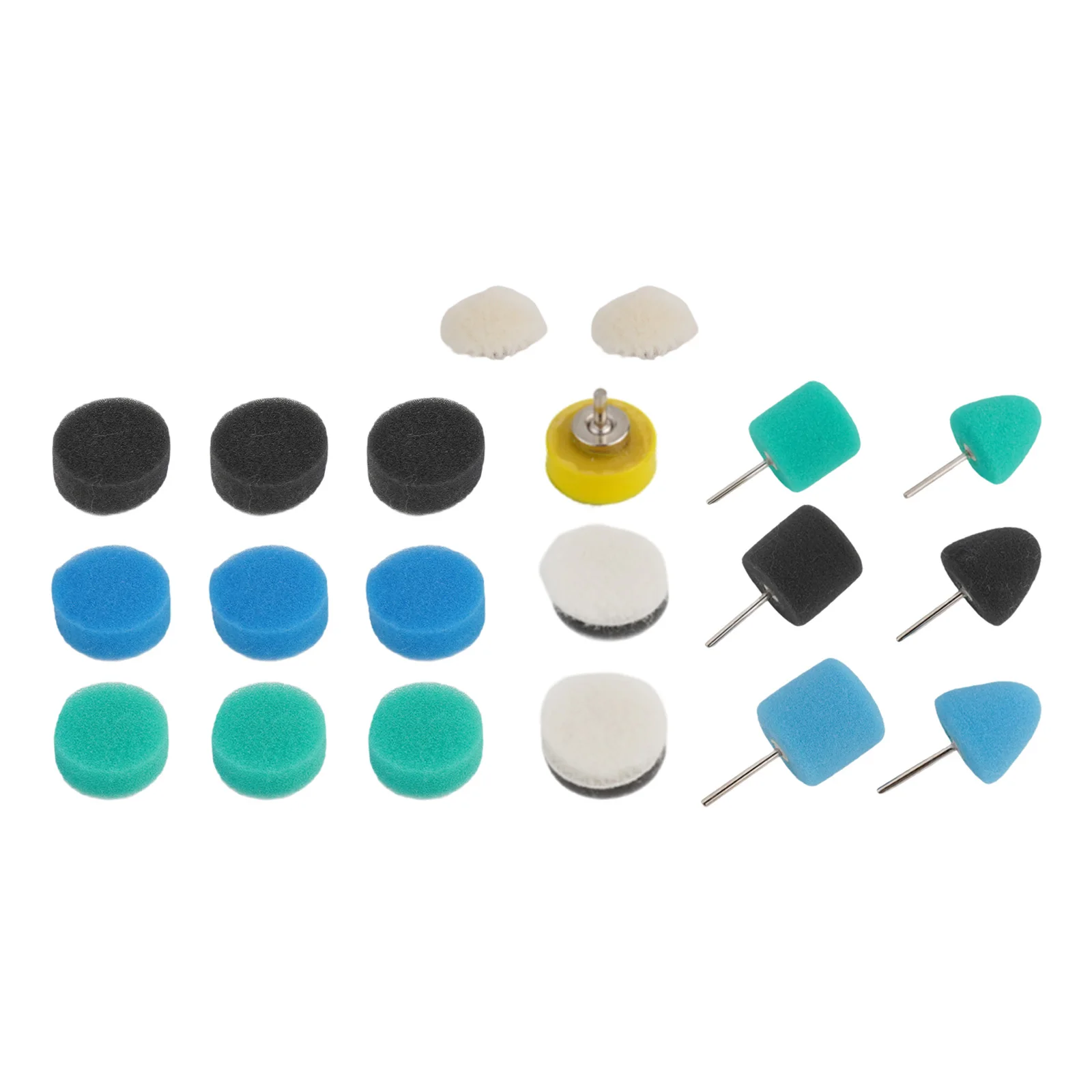 20Pcs Mini Car Foam Drill Polishing Pad Kit 1 Inch Detail Sponge Wool Waxing ing Pads Polisher Pad Waxing Backing Plate