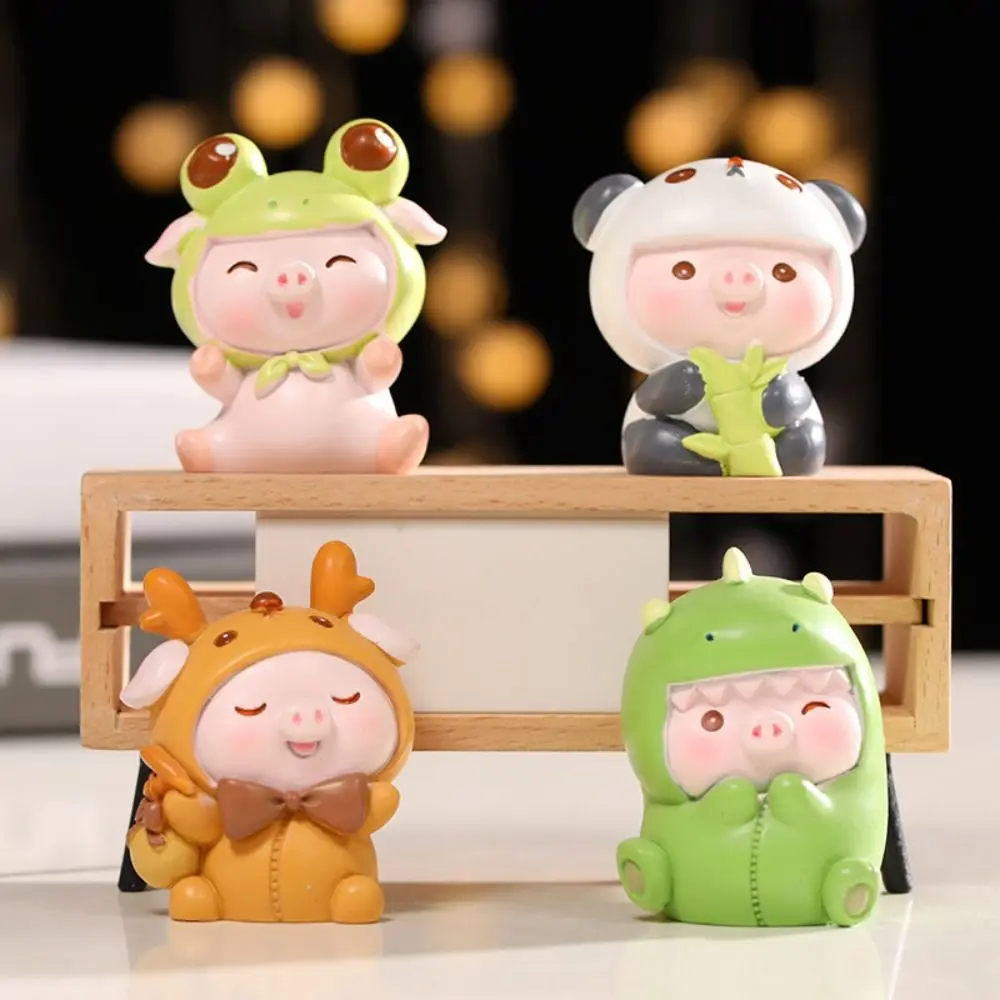 

Miniatures Figurines Resin Home Decorations Fairy Garden Mini Piggy Statue Ornament Collection Toy