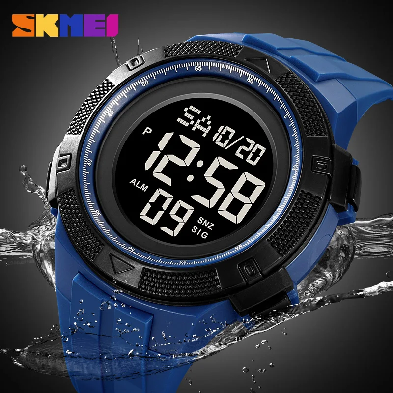 SKMEI Military LED Electronic Man Watch 2Time Countdown Date Alarm Week Men's Wristwatches Waterproof Male Clock Reloj Hombre
