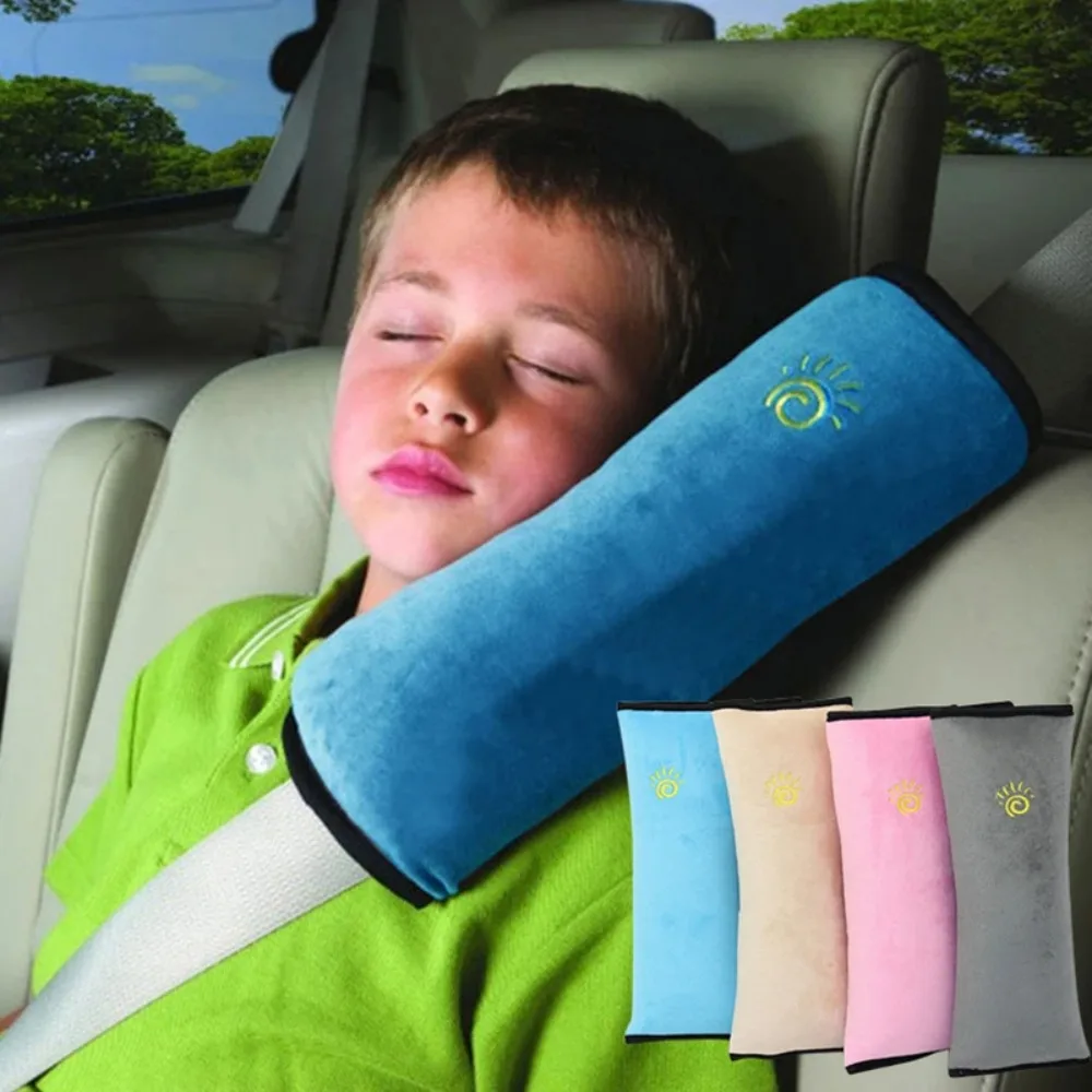 Car Seat Pillow Neck Kids Travel Pillow Seatbelt Toddler Infant Safety Support Shoulder Flat Pad Seat Belt Strap Covers
