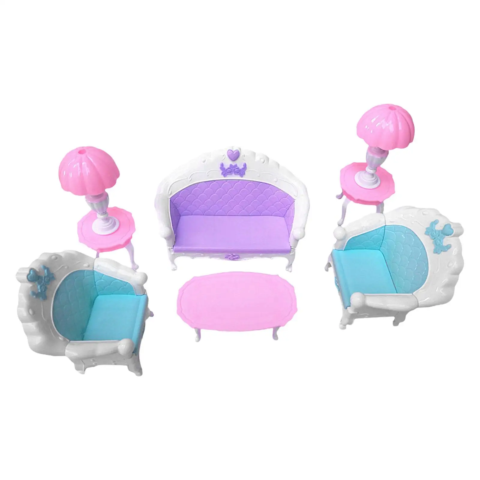 

Doll Furniture Accessories Dollhouse Living Room Miniature Sofa and Table Doll House Furniture Toys for Dollhouse Decoration