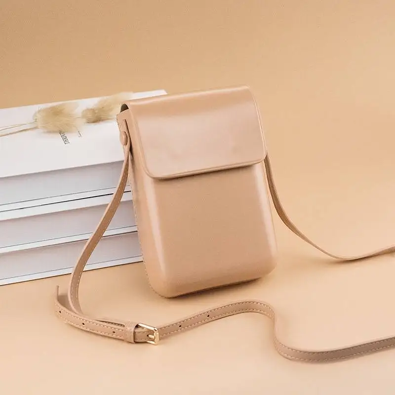 Elegant 2024 Mini PU Leather Flap Crossbody Bag - Women's Solid Shoulder Purse and Handbag