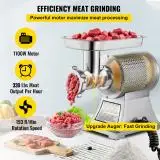 SucceBuy 122 Kg/H 250 KG/H Electric Meat Mincer Chopper Heavy Duty Food Processors Kitchen Appliances Commercial Grinder Machine 3