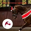 Santa Hat for Horse Equestrian Christmas  Horse Fly Ear Bonnet for Christmas Parade Horse Costume Holiday One Ear Slip On 5