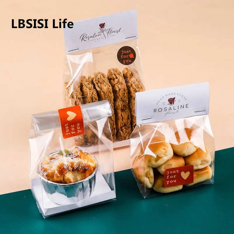 50pcs Baking Cookies Plastic Bags Biscuits Nougat Candy Packing For Wedding EID Mubarak Party DIY Card Decor paper packaging bag plastic shopping bags zipper lock bags gift bags