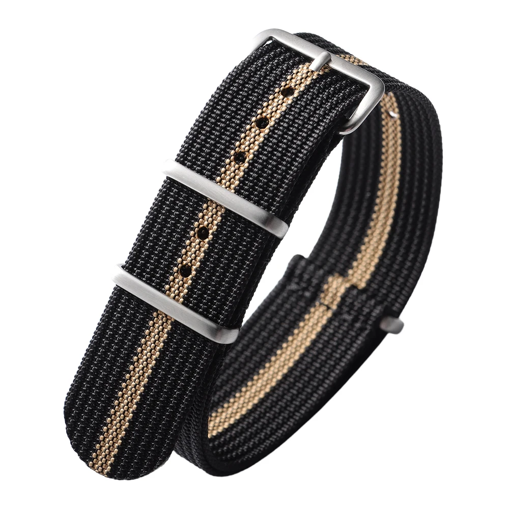 Nylon Military Casual Watch Strap in Brown and Green