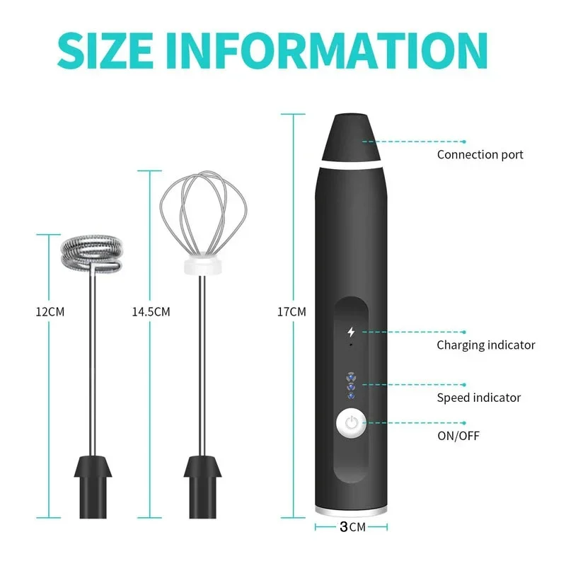 Electric Milk Frothers Handheld Wireless Blender USB Mini Coffee Maker Whisk Mixer Cappuccino Cream Egg Beater Food Blender milk frother