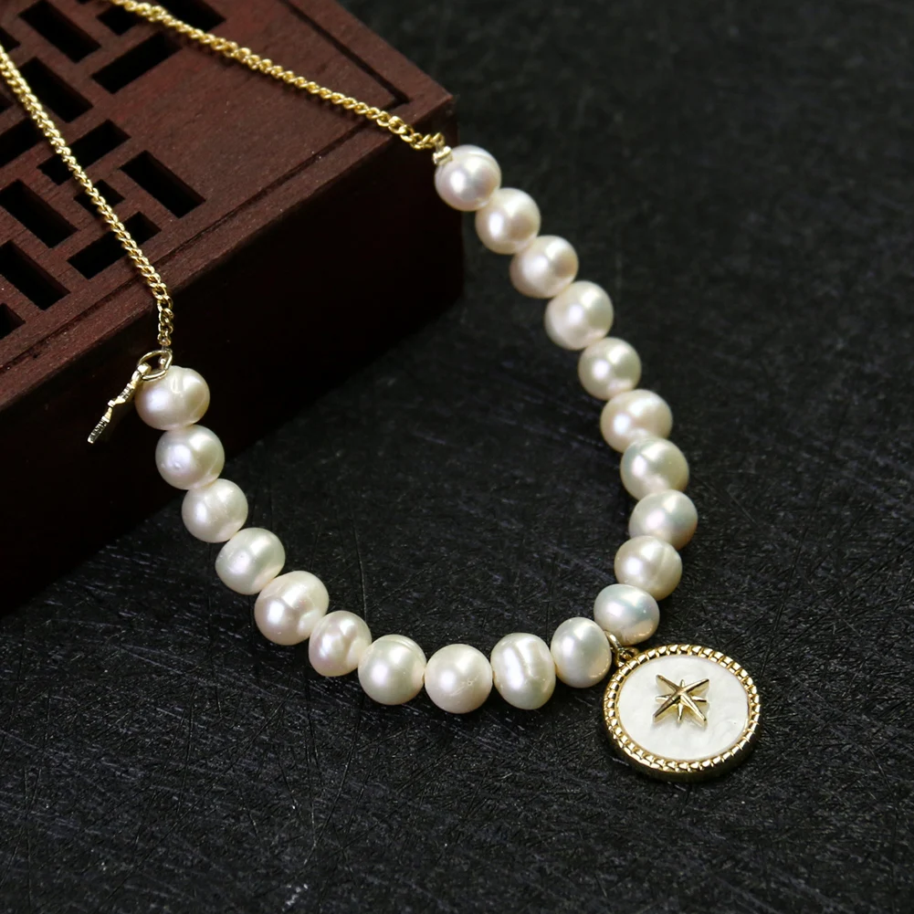 1pc 18K Gold Plated Freshwater Pearl Lady's Bracelet Bangle Fashion Jewelry New 