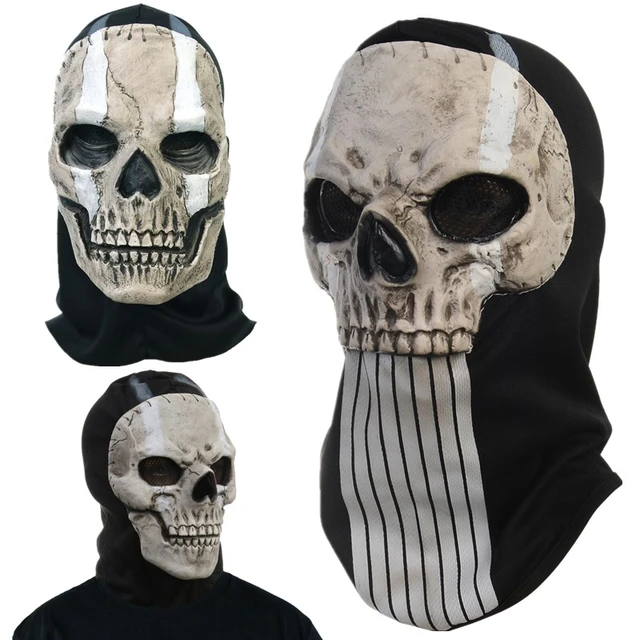 Pigmiss Ghost Mask MW2 War Game Ghostface Skeleton Mask Scary Full Head  Skull Mask Halloween Cosplay Costume for Adult Men Women