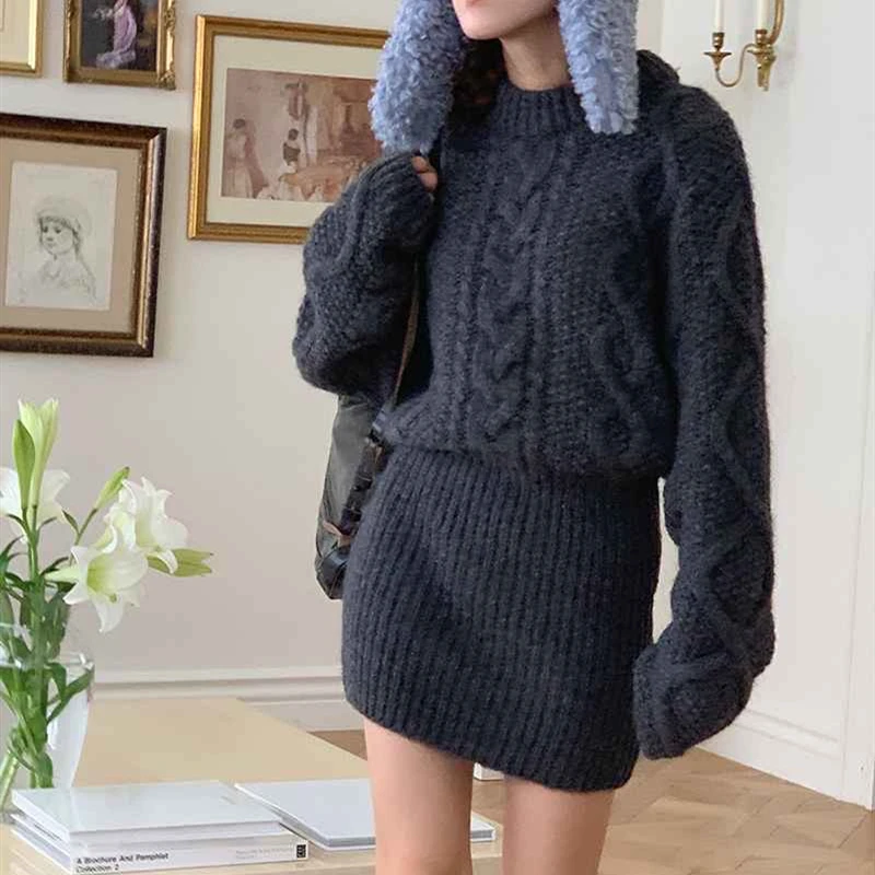 Autumn Knitted Sweater Dress for Women