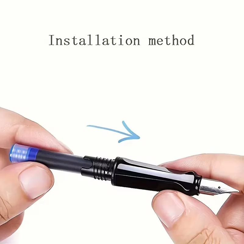 [만년필 잉크 주머니] 5개 만년필 리필 3.4mm |   학교 사무용품용 파란색/검정색 잉크 카트리지 리필 교체품