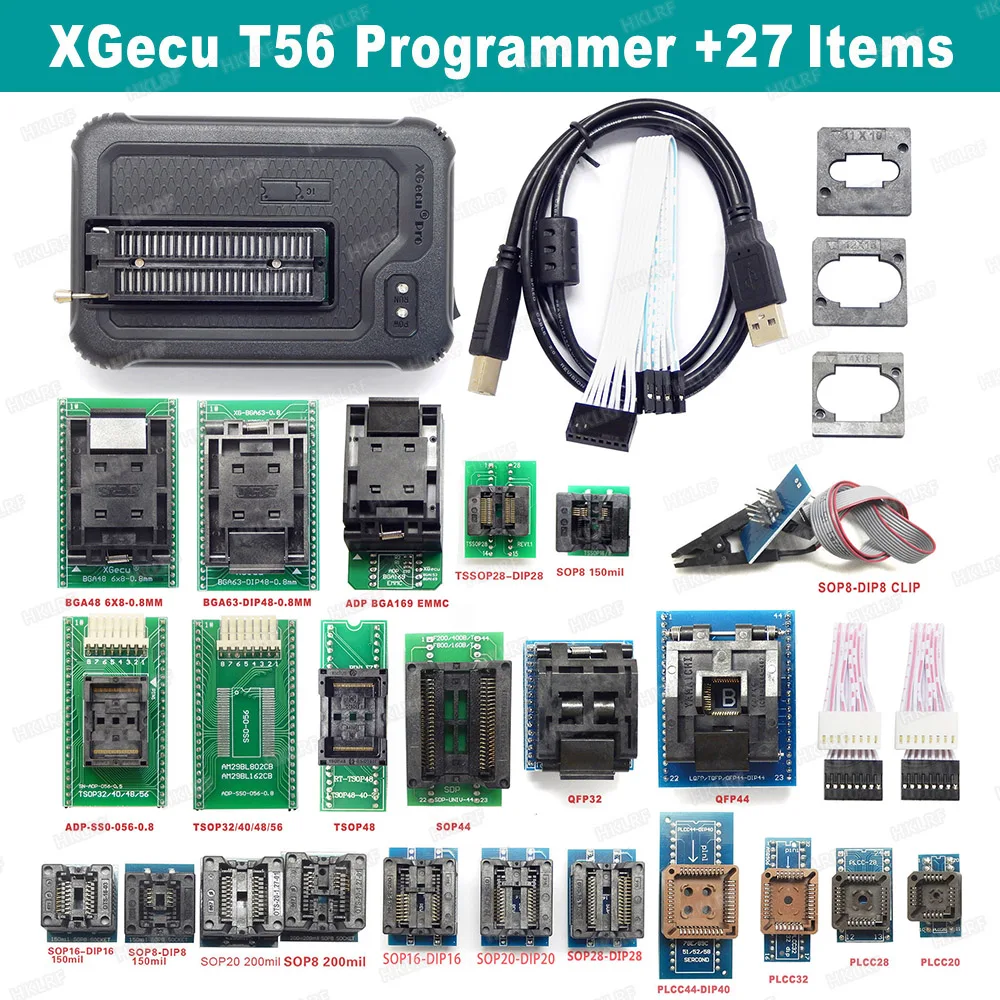 XGecu NOUVEAU T48 [TL866-3G] Programmeur V12.50 Support 34000 + IC pour  éventuelles I/ellow/NAND Flash/EMMC BIncome 153/162/rationnel/100/221  TSOP/SOP/PLCC