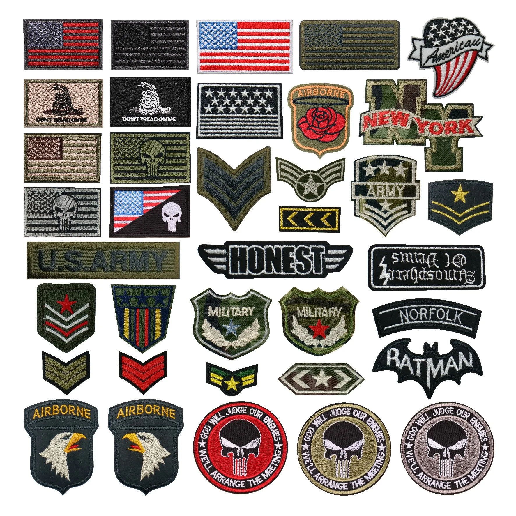 Вышитый значок с национальным флагом квадратный круглый уличный рюкзак