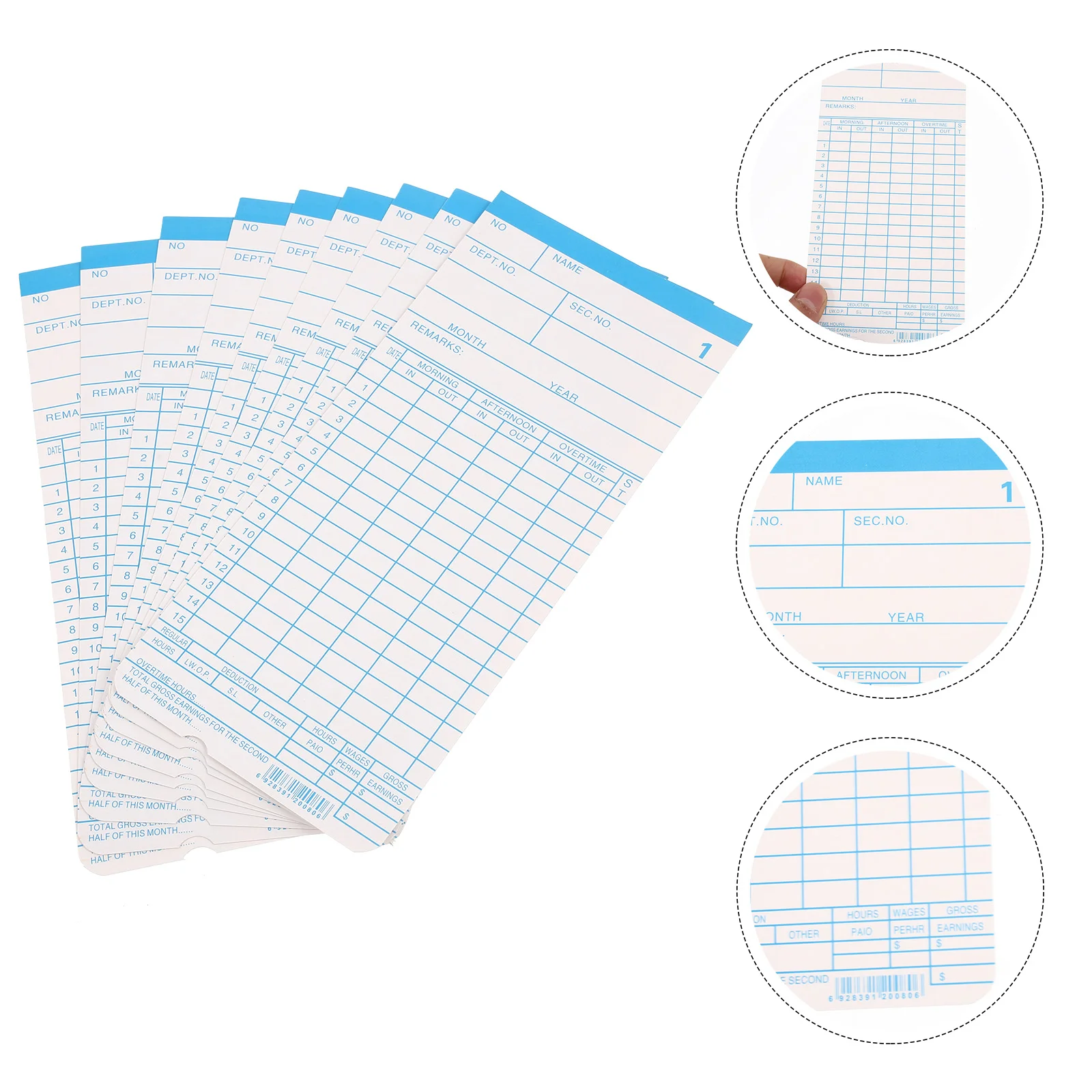Attendance Paper Office Use Cards Supplies Papers Recording Supply Microcomputer Time