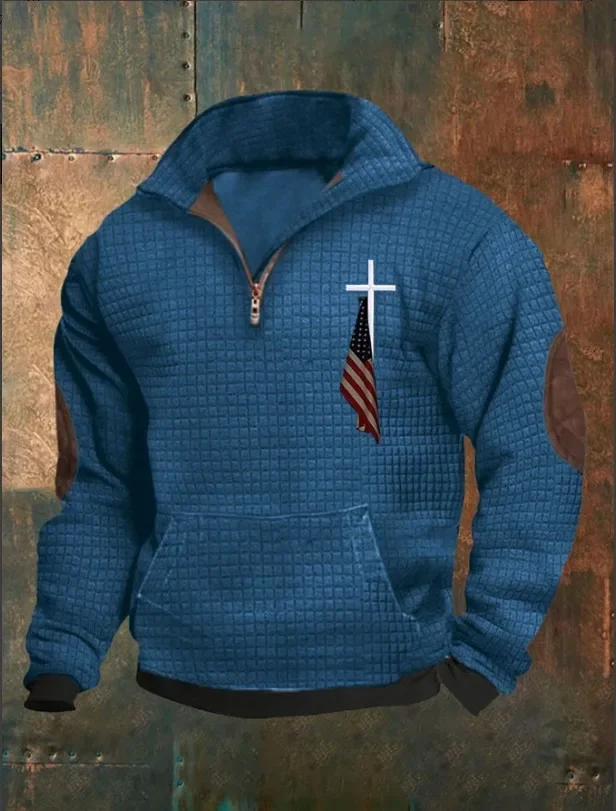 

Waffle Print Sweatshirt Men's Sweater Graphic Hoodie Streetwear New Hoodies and Sweatshirts New in Hoodies & Sweat-shirt Hoody