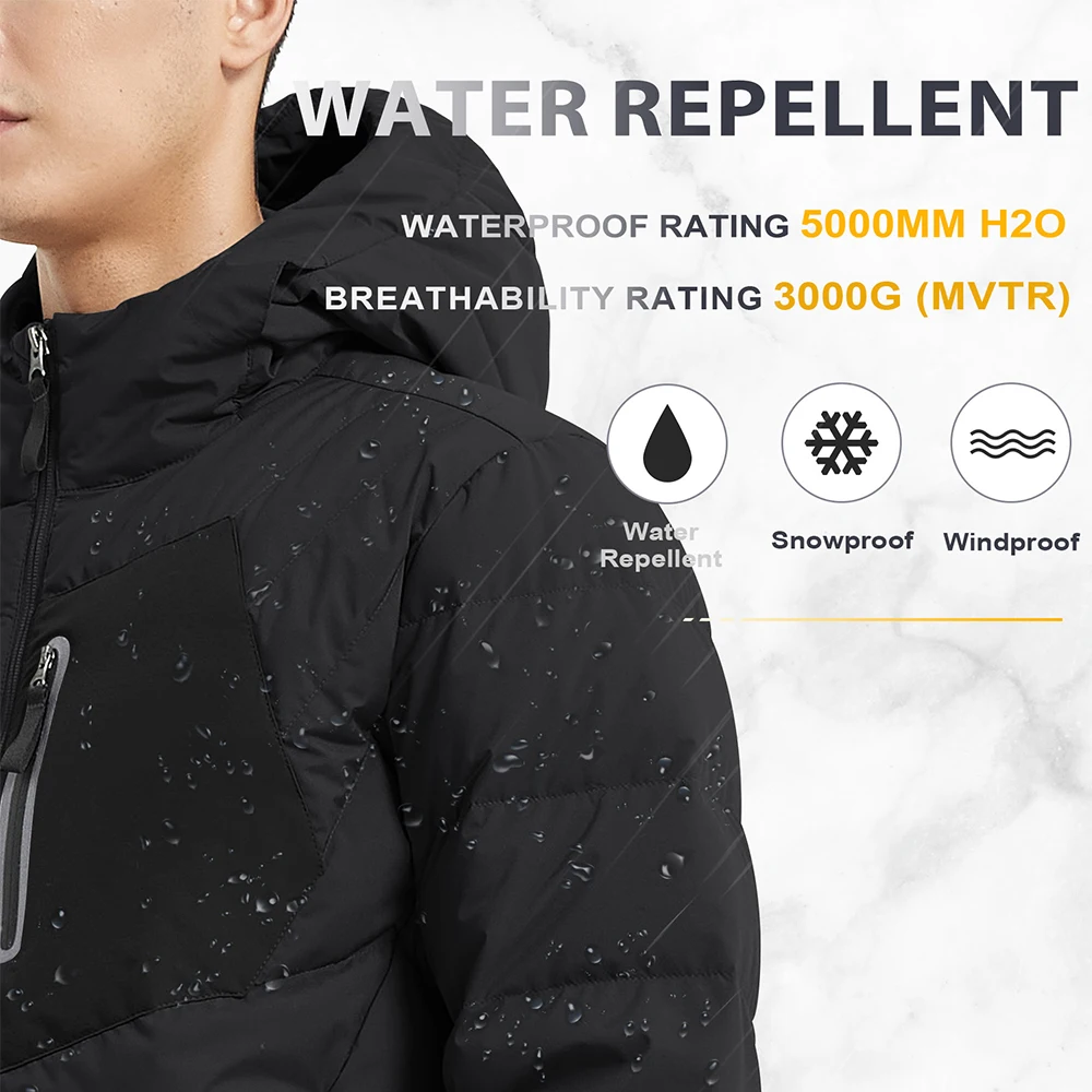 Winter Men Hooded Down Jackets Men Waterproof Windproof Duck Down Coat Parkas Ultra Light All Season Warm Men Clothes