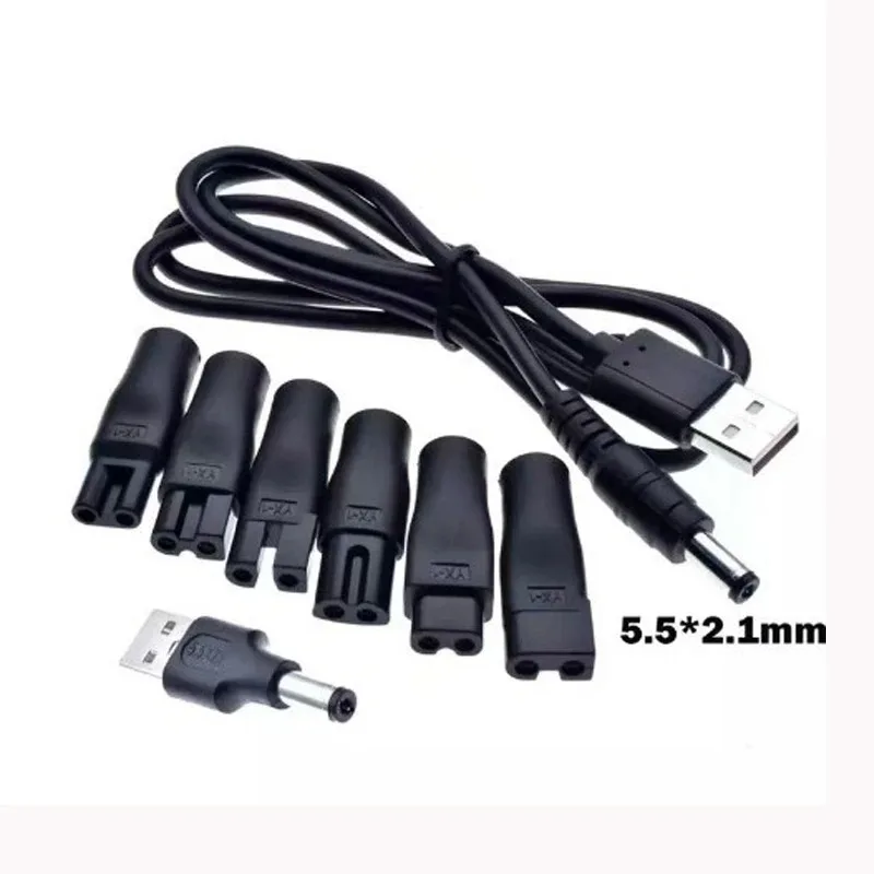 8 PCS Replacement Power Cord 5V Charger USB Adapter Suitable for All Kinds of Electric Hair Clippers Beard trimmers Shavers