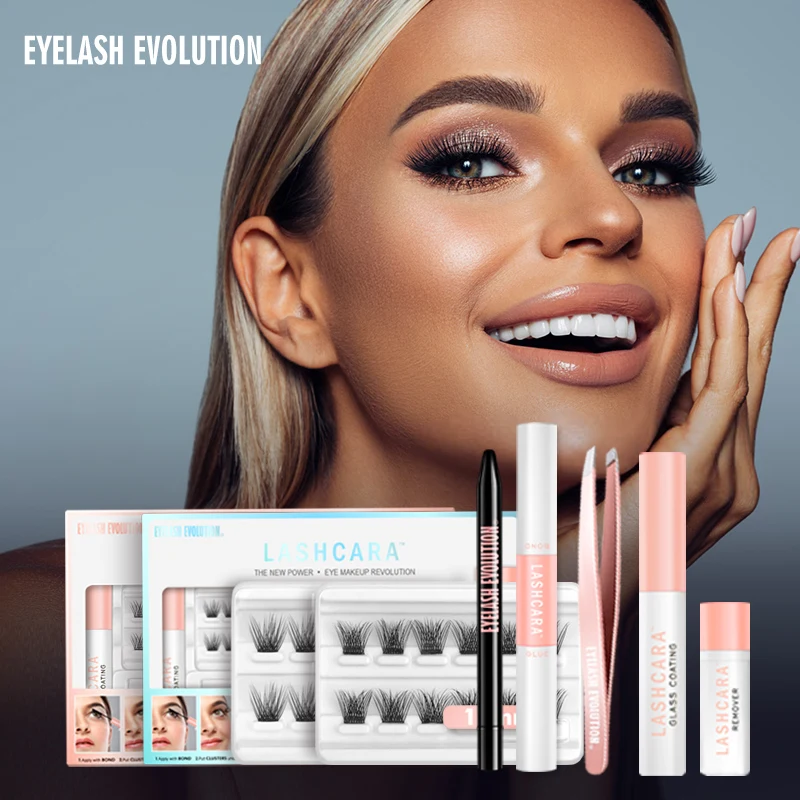 

FinyDreamy DIY Cluster Eyelash Extension Kit Volume Individual Lashes Glue for Eyelashes Coating Tweezers Remover Female Makeup