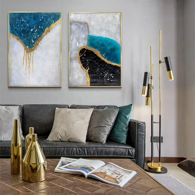 3 piece painting Wholesale Abstract Art Canvas Pure Hand Painted Nordic Style Oil Painting for Living Room Decor