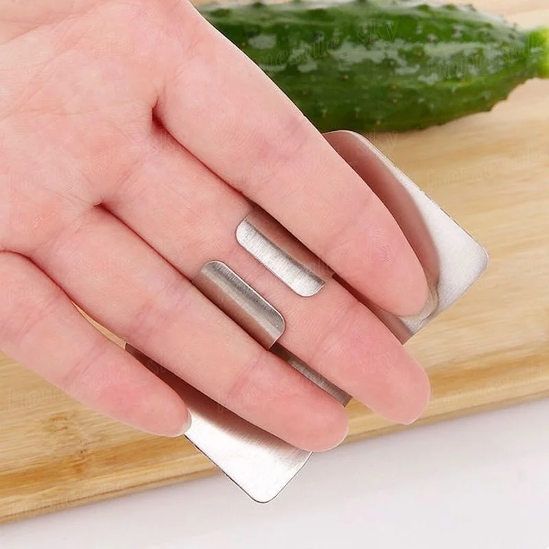 Finger Guard Stainless Steel Reusable Kitchen Finger Guard Metal Protector Cutting Tools Kitchen Accessaries