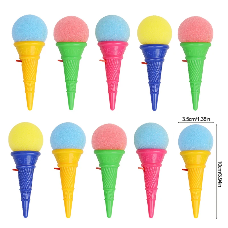 10/20Pcs Mini Ice Cream Shooters Colorful Sponge Ball Launchers Toy for Kids Birthday Party Favors Pinata Goodie Bag Filler Gift