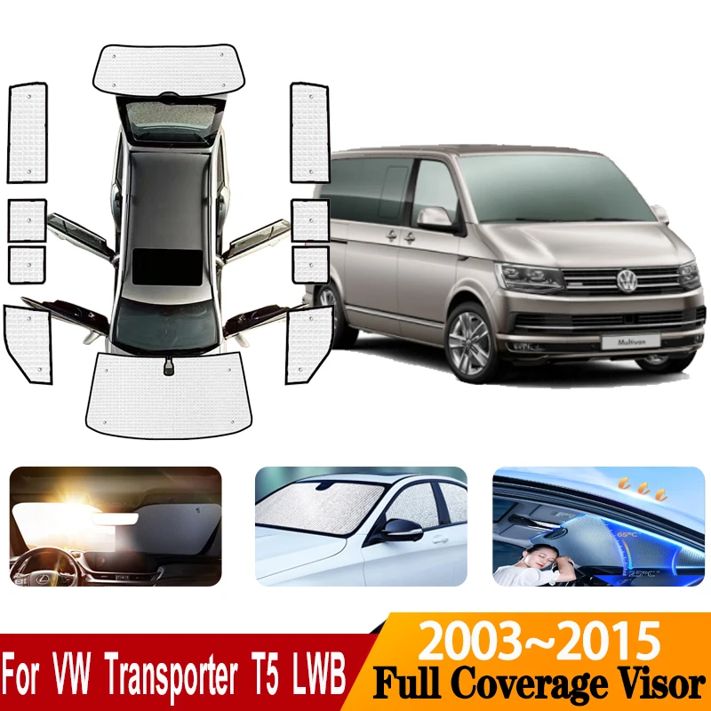 Для Volkswagen VW Transporter Caravelle Multivan Doubleback T5 LWB 2003 ~ 2015 автомобильный солнцезащитный козырек для окна солнцезащитные аксессуары для автомобиля