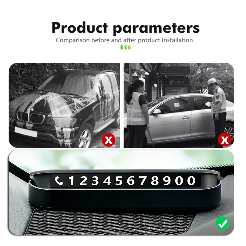 Car Temporary Parking Phone Number Digital Display Plate