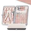 Manucure Kit professionnel en acier inoxydable, 18 outils de couleur