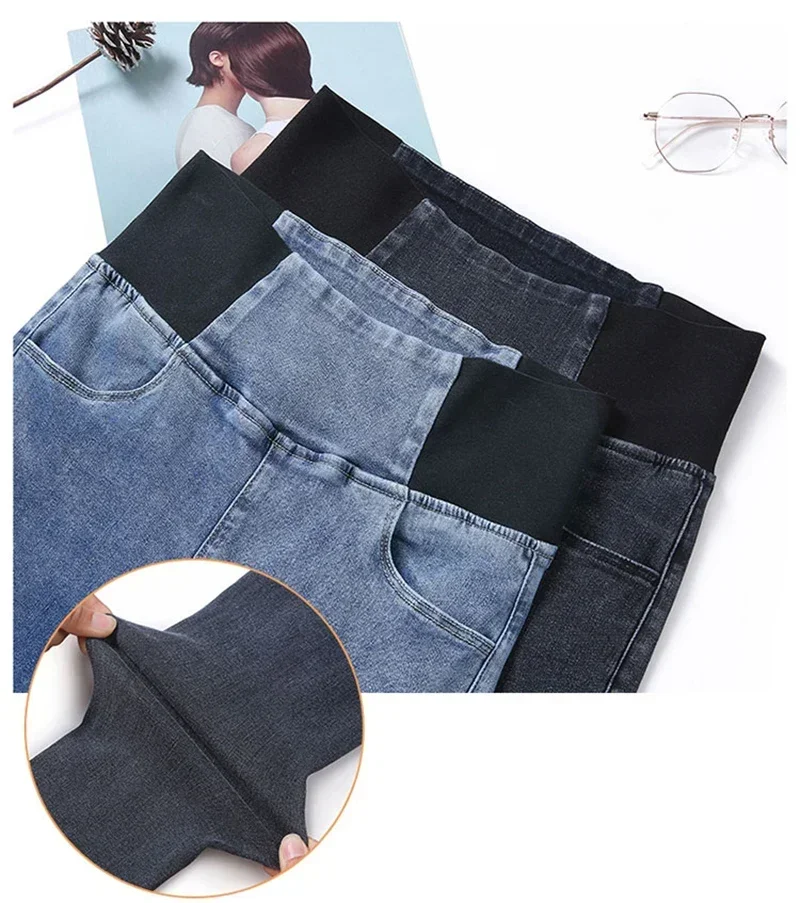 New Elastic Waist Skinny Jeans Women Spring Slim Stretch Denim Pants Vintage Pencil Vaqueros Mom Pantalones De Mujer PTKPCC