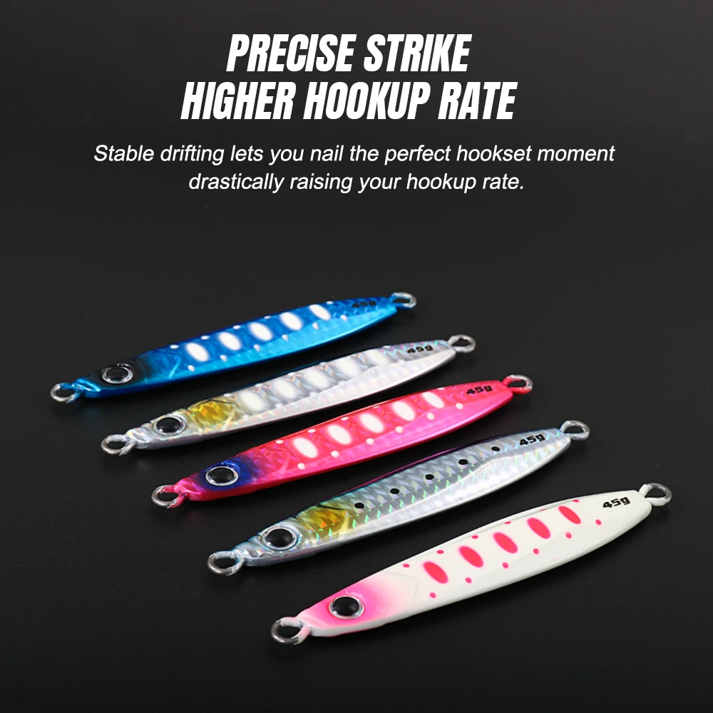 JIGGING PRO Salzwasser Slow Jigging Köder Sacrifice II 45g 60g Weitwurf-Angelköder Ultra Slow Retrieve Metall-Jigs – Detail 5