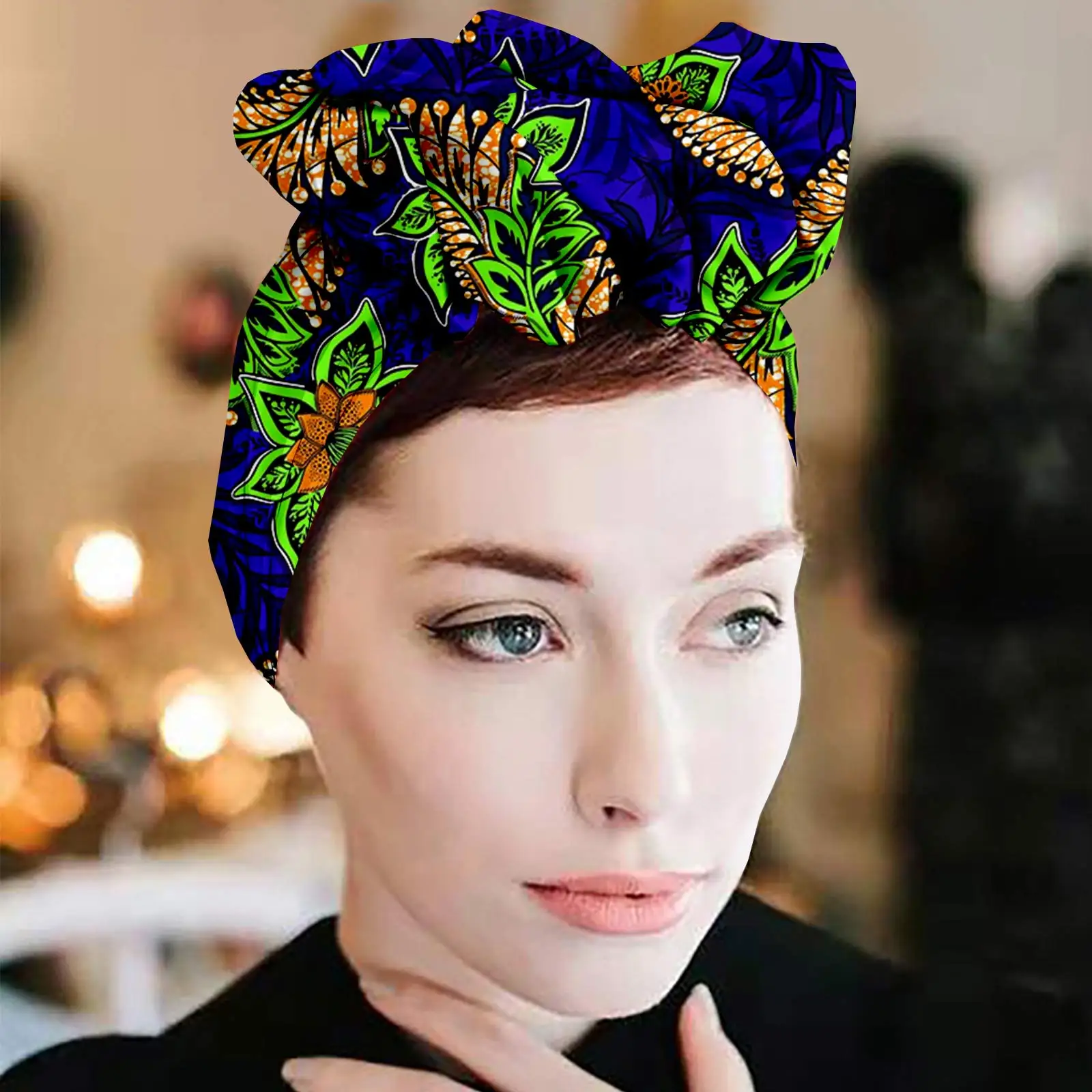 Afripride-African Women\'s Ankara Printed Headscarf, Floral Headscarf, 90cm * 110cm, A2228006