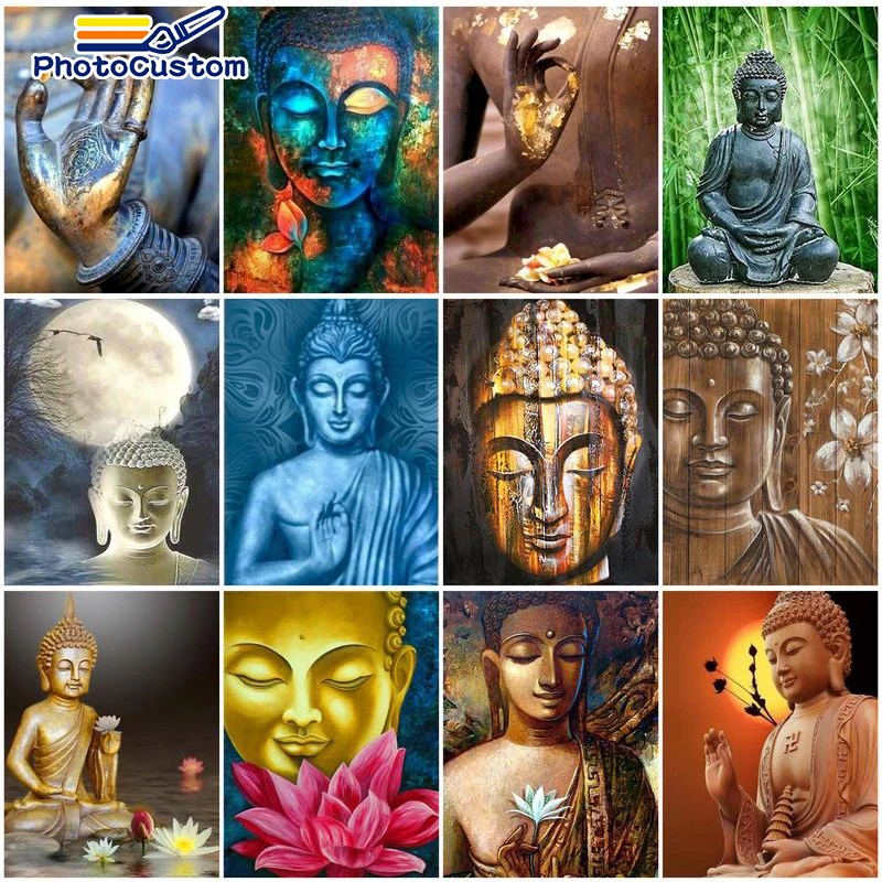 Photocustom Paint By Number On Canvas Diy Crafts Kit For Adult Drawing