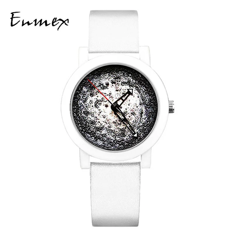 

2023 Enmex creative design neutral wristwatch mysterious style Stereoscopic blue simple face nature fashion quartz lady watches