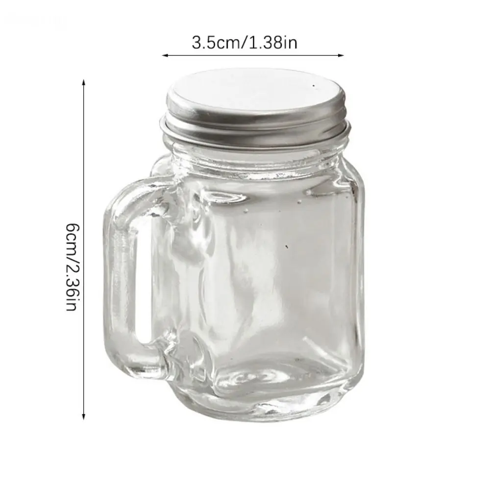 1Pcs Home Party Bar Mini Mason Jar Leakproof Vodka Spirits Storage Coffee Milk Juice Bottle 35ml with Lid Sealed Glass Bottle 6