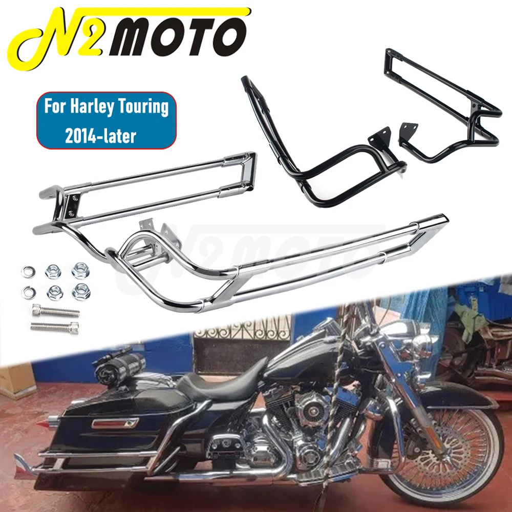 

Rear Side Rail Saddlebag Guards For Harley Touring Electra Glide Road King Street Glide 14-21 Motorcycle Saddle Bags Guard Rails