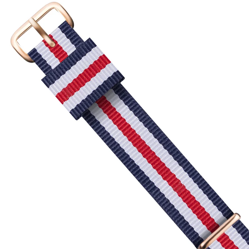 Premium Rose Gold & Silver Nylon Strap Watch