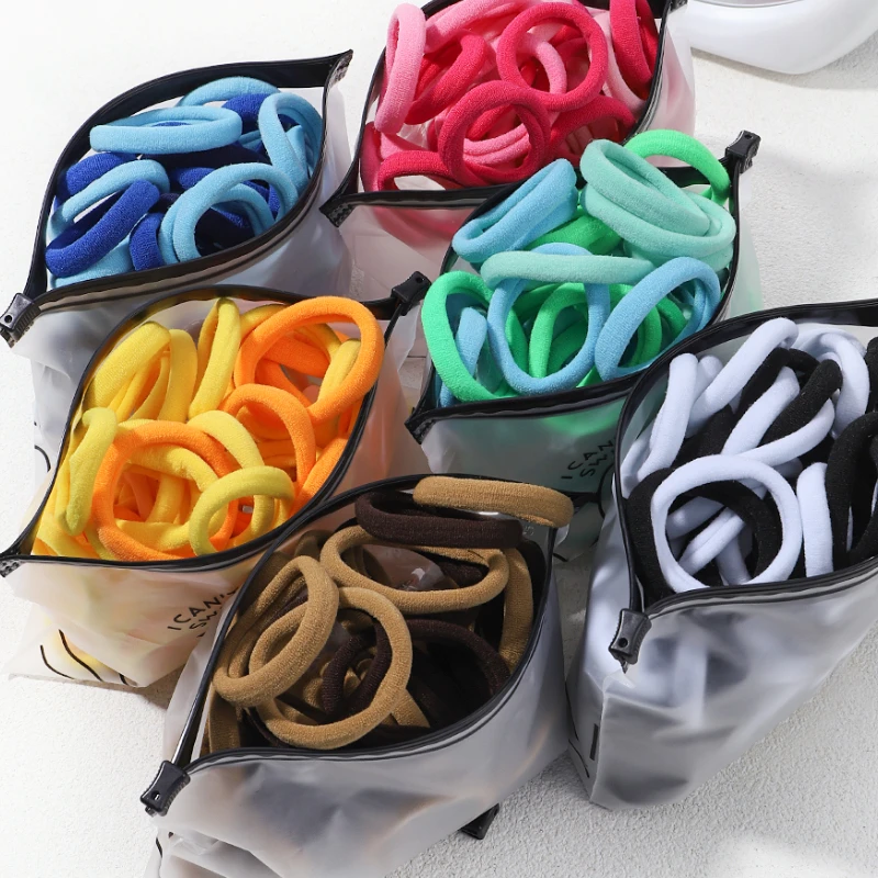 30/50pcs Girls Solid Color Big Rubber Band Ponytail Holder Gum Headwear Elastic Hair Bands Korean Hair Accessories Ornaments vintage velvet hair rope strap bands hairwear tassel head ornaments traditional chinese clothing accessories hair jewelry