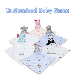 Personalized Baby Name Comforter Baby Security Blanket For Newborn Baby Accessories For Children Baby Doll To Sleep Custom Gift