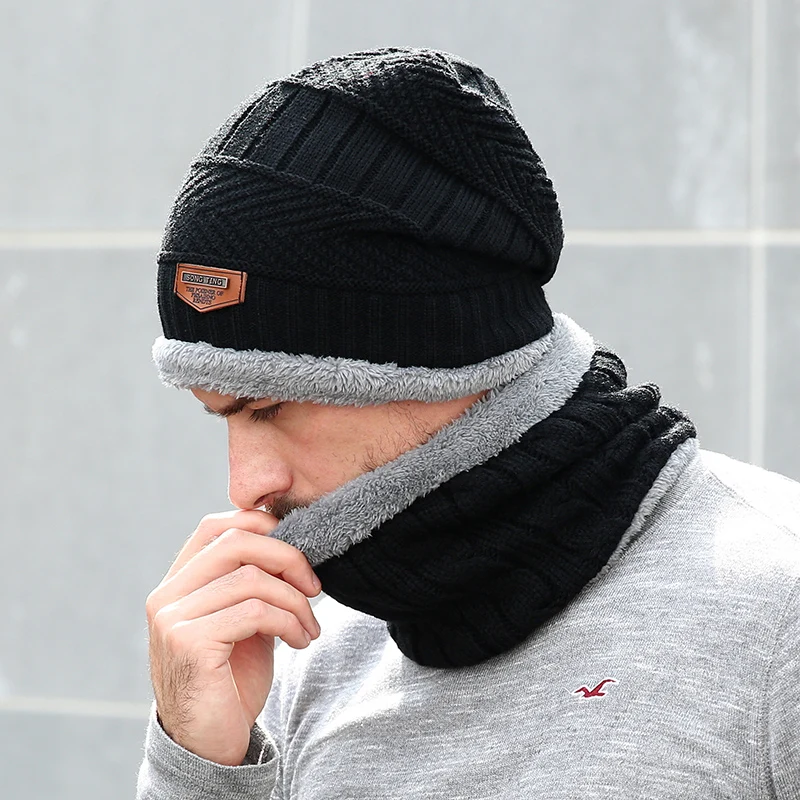 Winter Hats For Men Skullies Beanie Hat Winter Cap Men Women Wool Scarf Caps Balaclava Mask Bonnet Knitted Hat Gorras 4