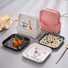 Korean Cartoon Plastic Tray, Multifunction Snack Cake Plate, Spit Bone Dish, Small Disk, Home Kitchen Accessories Supplies 2