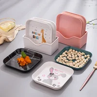 Korean Cartoon Plastic Tray, Multifunction Snack Cake Plate, Spit Bone Dish, Small Disk, Home Kitchen Accessories Supplies 2