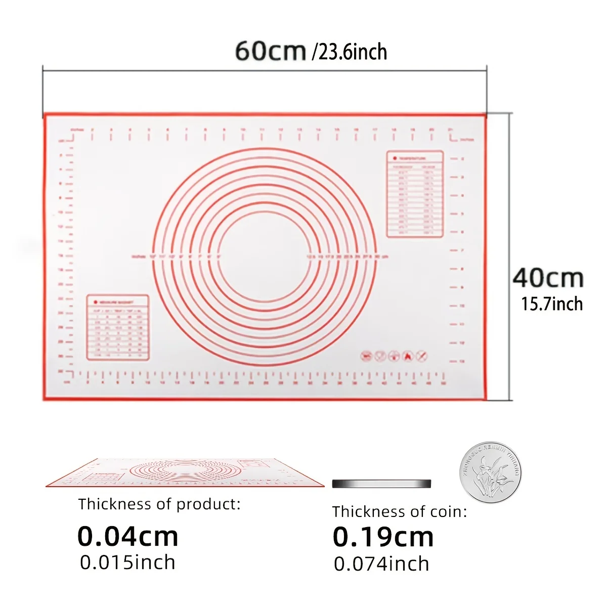 1pcs Extra Large Silicone Baking Mat Non-Stick Easy Clean Reusable Crust Pizza Cookies Pastry Mat for Kitchen Counter Oven Tools