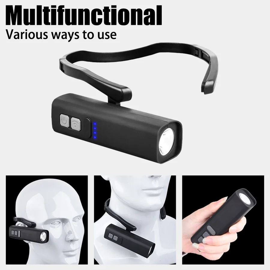 Ear-Hanging LED Headlamp - 1000 Lumens Motion Sensor with 3 Light Modes for Hands-Free Camping, Running, and Repair