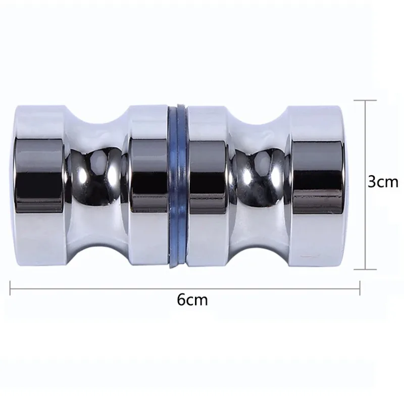 Door Knobs Aluminum Alloy Door Handle 1.1" Dia Single Glass Door Knob Bathroom Shower Cabinet Handle w/ Screw Home Hardware