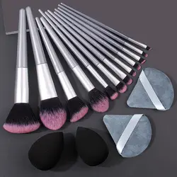 Best - Selling Multi - Purpose Makeup Brush Set with Ultra - Soft Powder Pads and Sponge Eggs (16PCS)