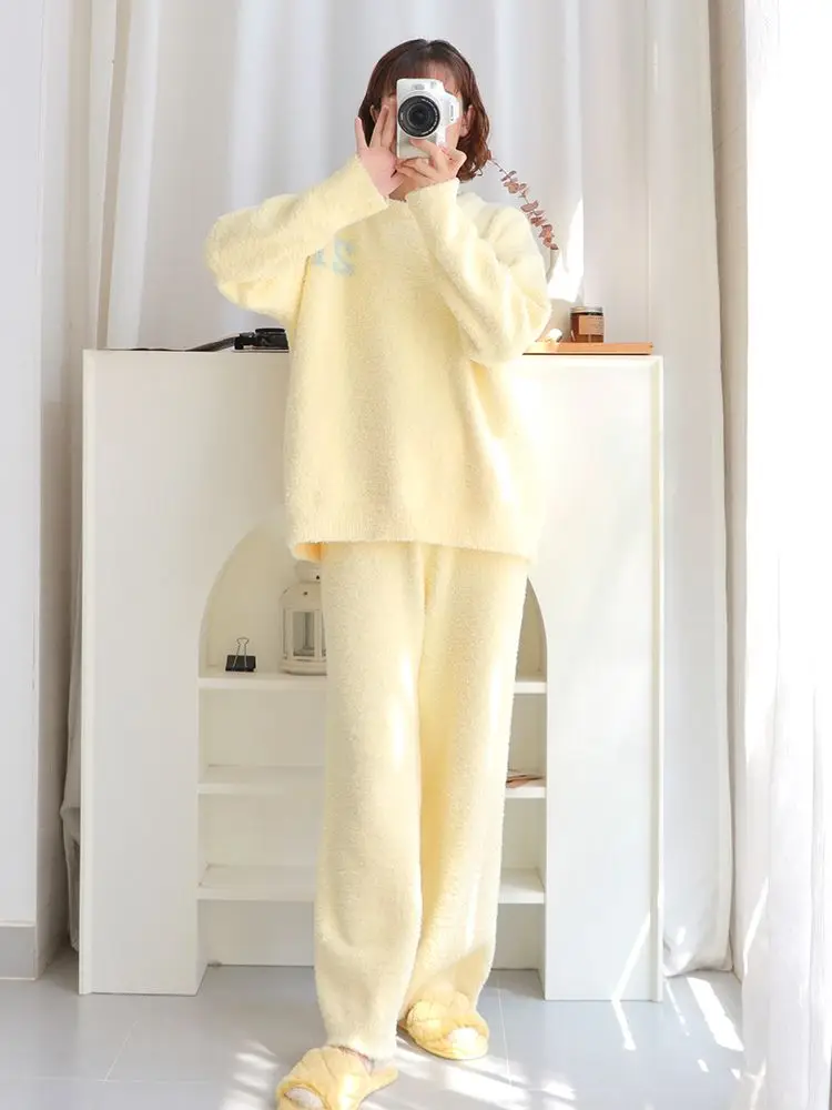 Winter Night Suit Winter Sleeping Clothes Woolen Fleece Winter